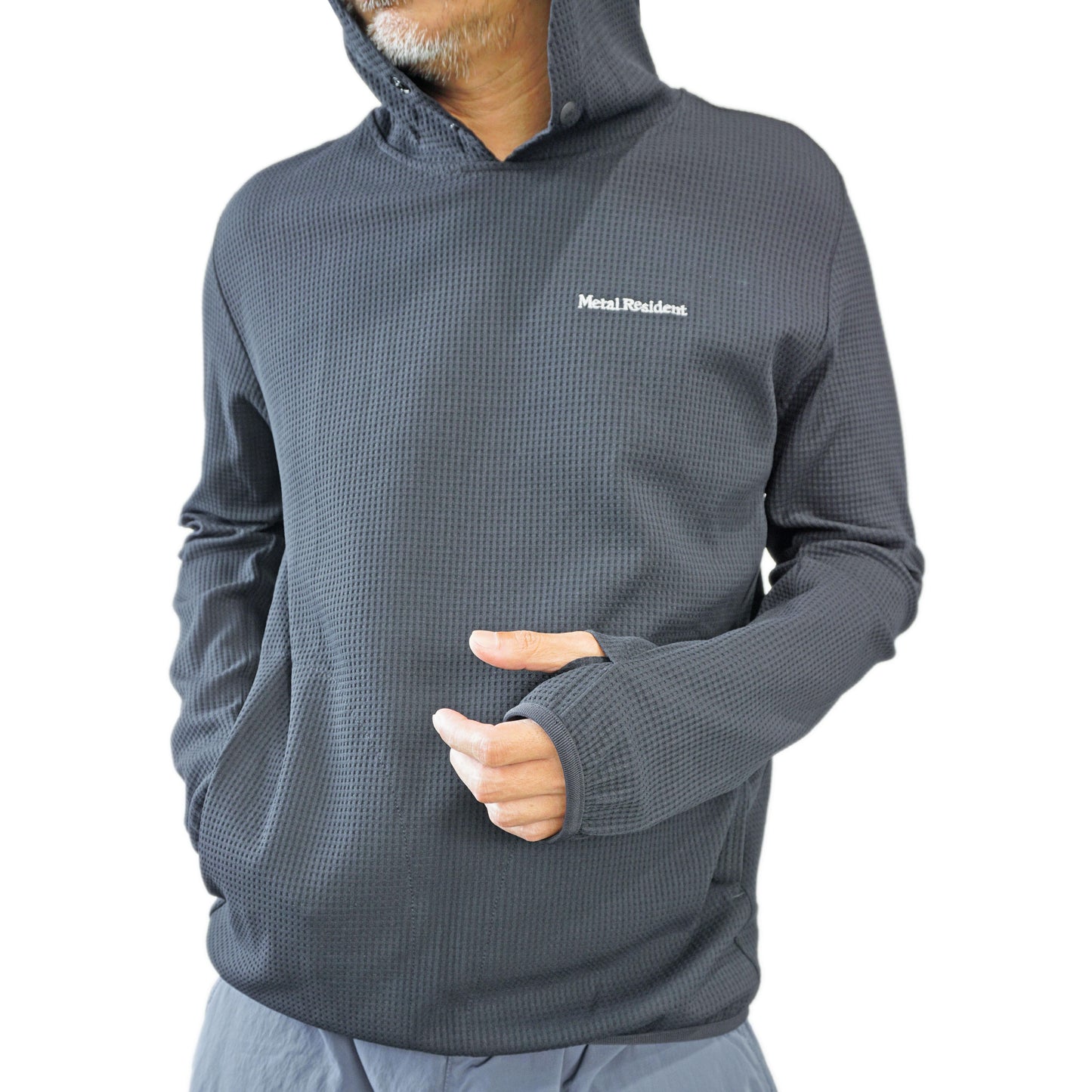 Metal Resident Cycling Waffle Sweat Hoodie Black