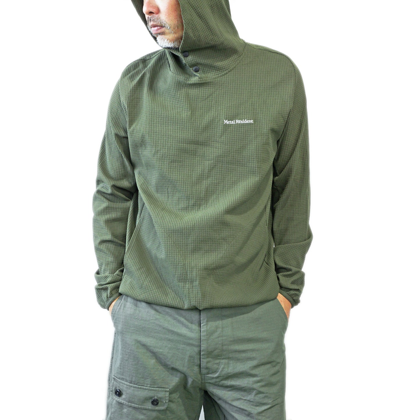 Metal Resident Cycling Waffle Sweat Hoodie Olive